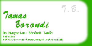 tamas borondi business card